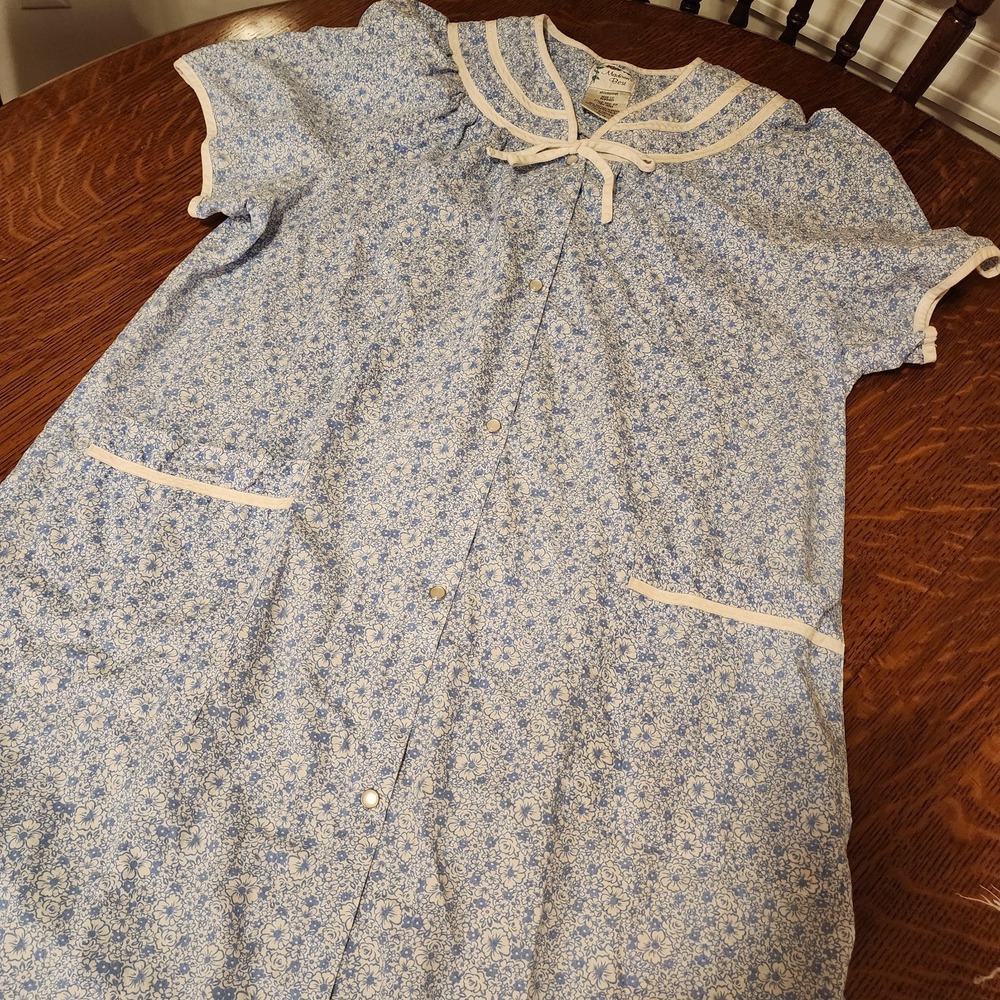 Vintage Shift Dress Madisons Best‎ Pearl Snap Floral Granny Mumu Sz Medium